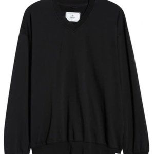Reigning Champ Black V-Neck Crewneck Sweater